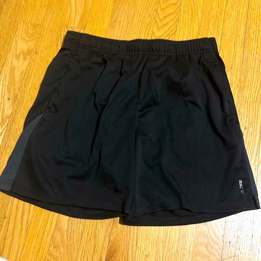 Medium black Alive qwick-dry shorts.